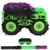 Green and Purple Monster Truck Pinata Car Pinata with Stick
