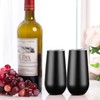Stainless Steel Tumbler with Lid, Insulated Wine Tumbler 6oz (Black)