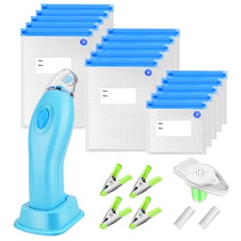 Vacuum Sealer for Food Vacuum Sealer Set of 15 Reusable Vacuum Bags 6 Clamps Portable Vacuum Sealer for Dry and Moist Food