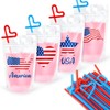 JarThenaAMCS 36Set 4th of July Drink Pouches with Straws Patriotic