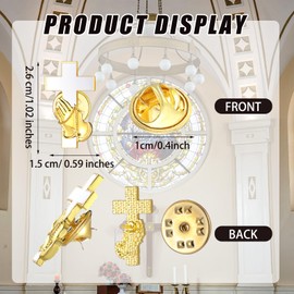 Crowye 200 Pcs 50/100/200 Pcs Cross Pins Bulk Cross Lapel Pin Gold Praying Hands Gold Plated Lapel Pin Religious Enamel for Christian Chaplain Gifts for Various Prayer Activities