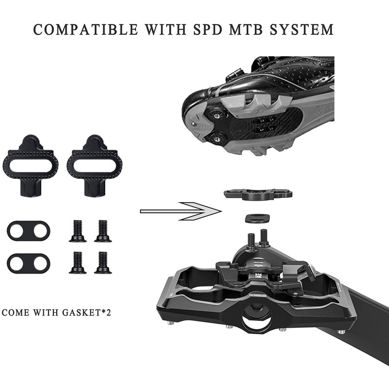 GEWAGE Mountain Bike Pedals- Dual Function Bicycle Flat Pedals and