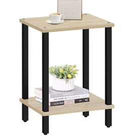 TUTOTAK End Table, Side Table, Nightstand, 2-Tier Storage Shelf, Sofa Table for Small Space, Living Room, Bed Room TB01BO034