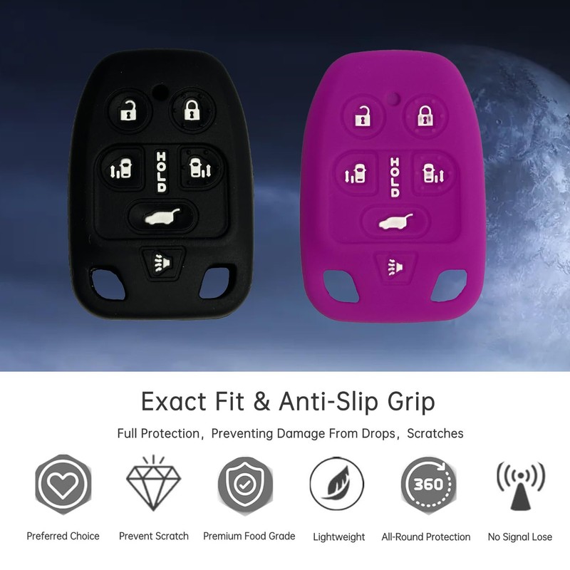 Key Fob Cover for Odyssey Honda: 2 Pcs 6 Buttons