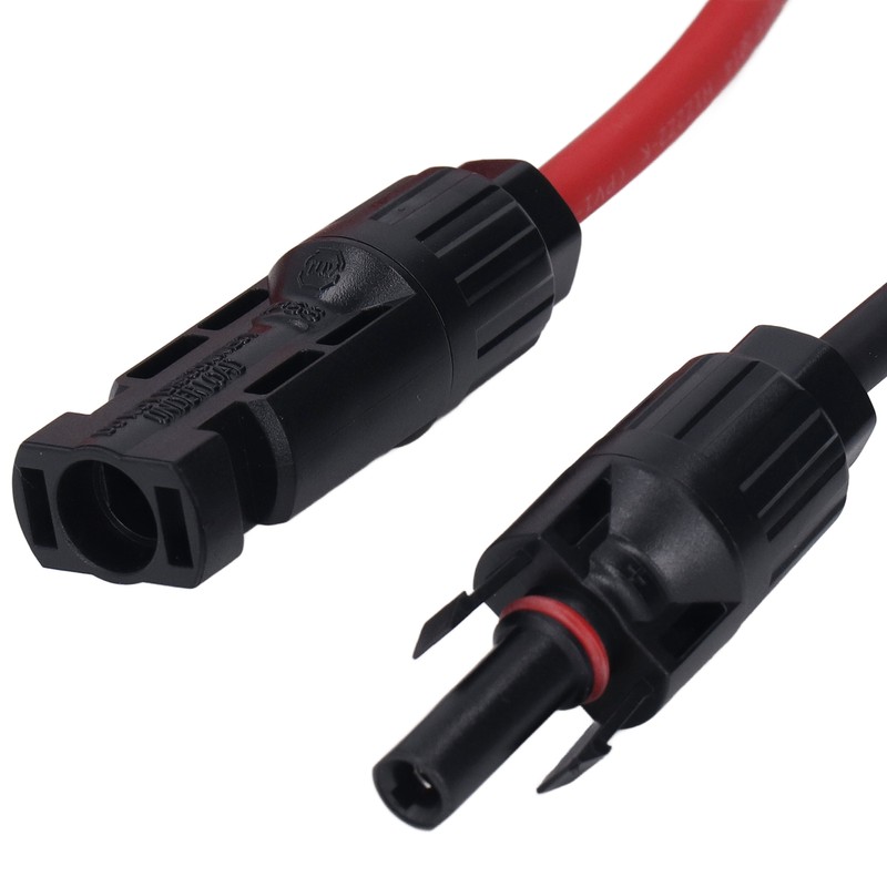 2pcs 12AWG 4mm² Solar Panel Extension Cable Black Red Solar