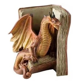 Tianbi Funny Dragon Bookends, Decorative Bookend, Resin Dragon Bookshelf Ornament Desktop Bookend for Home Office Bookshelf Decoration