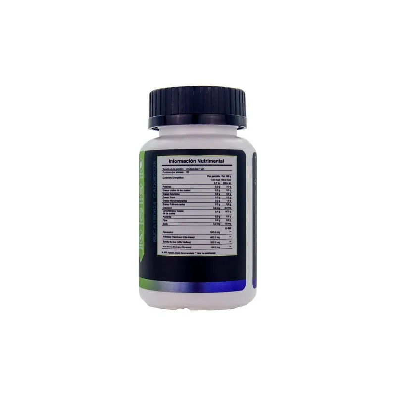 Suplemento Resveratrol A4H Acai Arándano Semilla Uva Sin Sabor 60