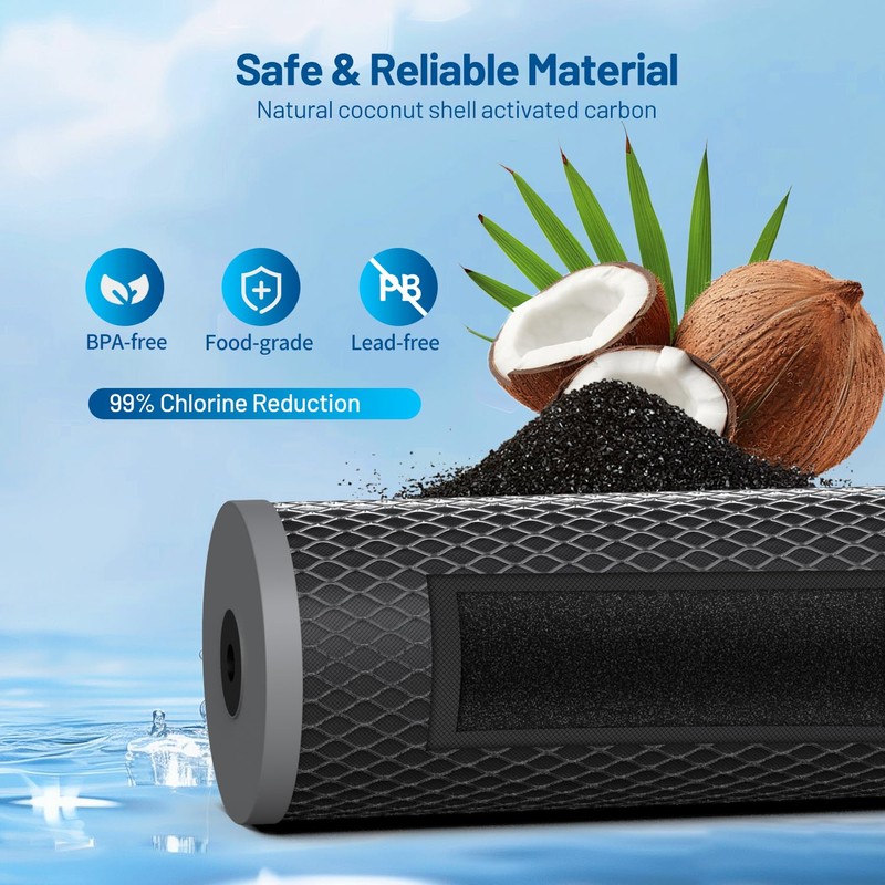 5 Micron 10" x 4.5" Whole House Carbon Block Sediment