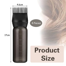 4 Pieces Of Black Bottles, Scale Bottles, Plastic Bottles, Hair Dye Applicators, Hair Salon Accessories