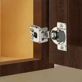 Home Expert 2 Pack (1 Pairs) 1-5/16" Overlay Soft Close Cabinet Hinges, Satin Nickel Stainless Steel Concealed Hinges with 3D Self-Closing for Face Frame Doors & Kitchens