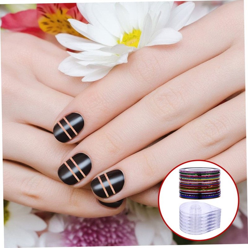 Mikinona 120pcs Nail Art Silver Thread Stickers Nail Art Strips