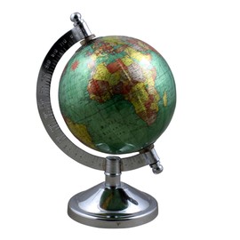 THE Unltd India World Globe with Stand, Geography Educational Globe for Students & Teachers, Base Metal Stand with Plastic Ball, World Globes for Children's Educational Tools (Green,5x7In)