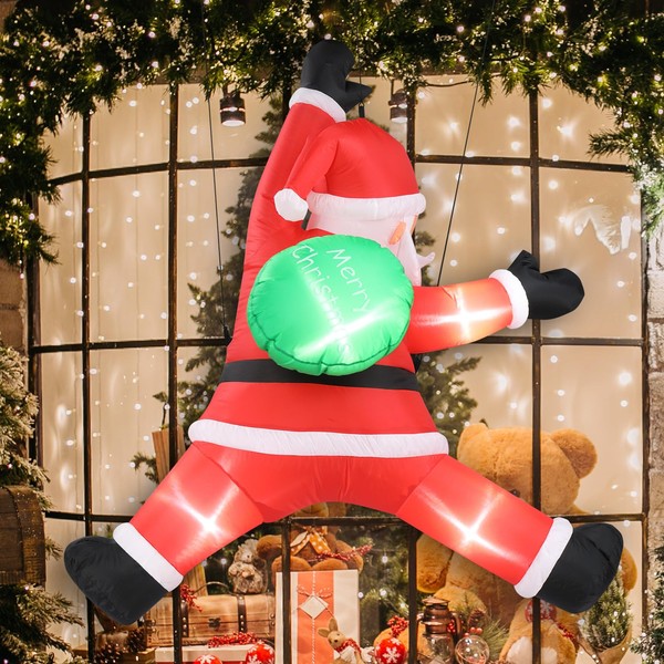 SVRCK Lighted Christmas Inflatable Santa Claus Decoration for Joyful Holiday