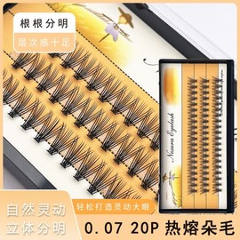 Scarecrow Individual False Eyelashes - Natural & Voluminous 20-Strand Single Clusters for Bulk Application Black/10mm 10ea