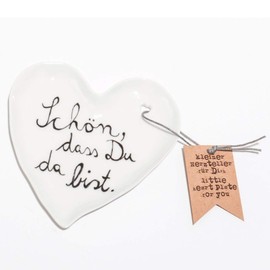 Good old Friends Small Heart Plate - Schön, dass Du da bist