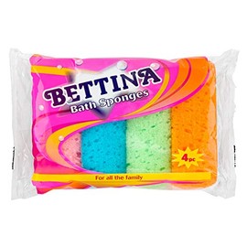 Bettina 4 Pack Bath Sponges - Colours May Vary