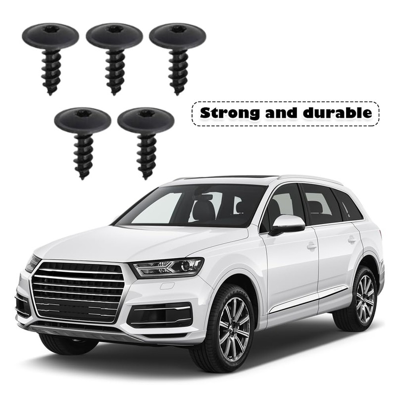 30Pcs Black Self-Tapping Screws,Small Metal Screws for Bumper, Undertray &