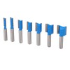 7 Pcs Straight Router Bit 8mm Shank Double Flute Wood