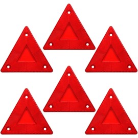 Enjoyist 6-Pack Red Safety Reflector Warning Sign Slow Moving Vehicle Triangl