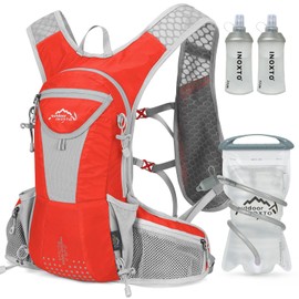 IX INOXTO Hydration Pack Backpack, Lightweight Water Backpack with 2L Hydration Bladder Daypack for Men Women,Running Hydration Vest for Trail Running Hiking Cycling Race Climbing (Dark Orange)