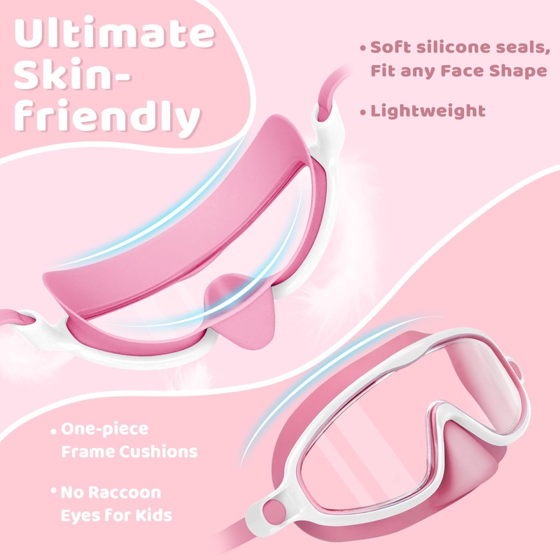 Vvinca Kids Swimming Goggles with Nose Guard