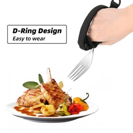 Universal Cuff, 2pcs Utensil Holder for Holding Utensils, Adjustable Gripping Strap, ADL Eating Aid for Elderly or Individuals with Weak Grip, Makes Mealtime or Other Activities Easier