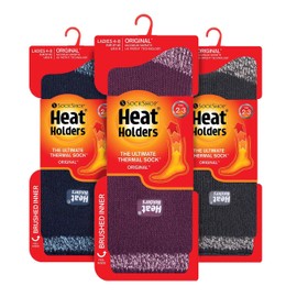 HEAT HOLDERS - Pack of 3 Multipack Women's Winter Extra Warm Thermal Socks, Simple H & T