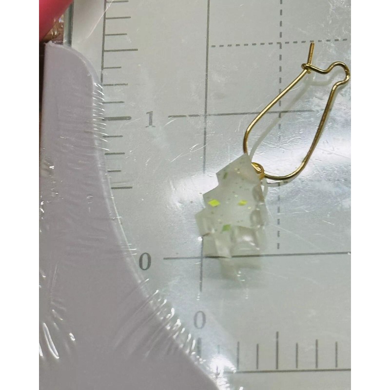 Unbranded Christmas Tree Epoxy Earrings .