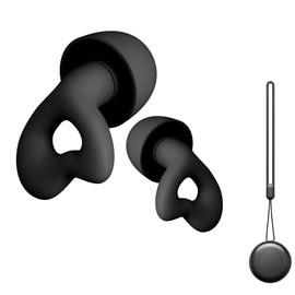 Ear Plugs for Sleeping Noise Cancelling Sleep Earplugs Reusable Silicone Hearing Protection Earplug, 45dB Noise Reduction, 4 Sized Earplug with Case, Apply to Live Events, Musicians, Sports(Black)