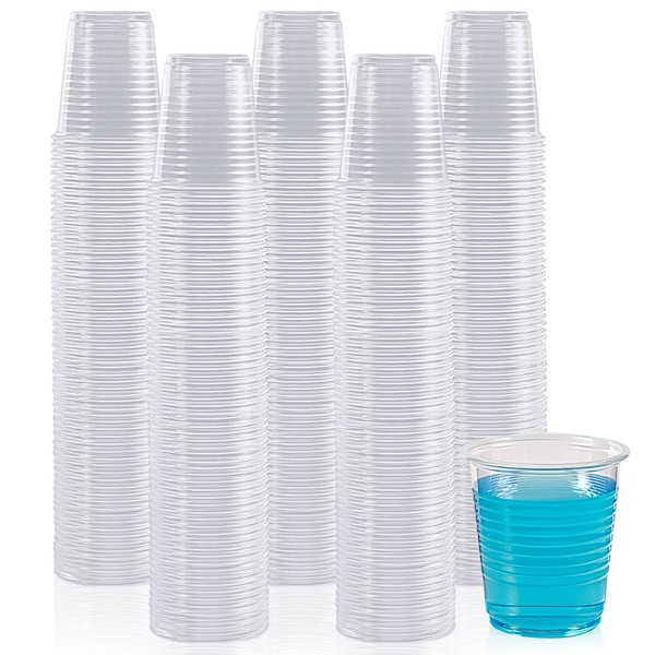 Lilymicky 500 Pack 3 oz Clear Plastic Cups, Small Disposable Bathroom Cups, 3 Ounce Plastic Mouthwash Cups for Tasting, Drinking and Party