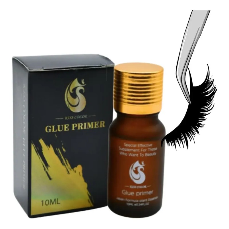 Pack Extensiones de Pestañas Sintéticas Transparente Primer Super Bonder Kiss