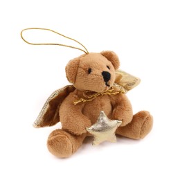 Plushland Stuffed Animal Toys Cute Soft Angel Bear Keychain-Key Ring Decoration- Lovely Gift Birthday Ornament Party Favor 4 Inch Supplies (Golden)