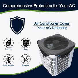 Air Conditioner Covers for Outside units - 28 x 28 Central Air Conditioner Ac Covers for Outside Top Universal Defender Mesh Design (28'' x 28'')