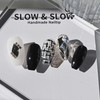 [Sl&Sl Nail Tips] Black Tweed Nails - Square / [슬앤슬네일팁]