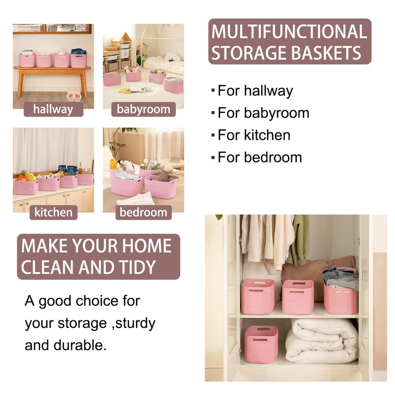 OIAHOMY 4 Pack Storage Baskets for Organizing, Cube Storage Bins