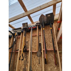 TIDYME Garage Tool Organizer Wall Mount - 48 inches - Sturdy Storage Rack with Adjustable Hooks, Anti-Rust - Easy Installation, 300lbs Capacity - Garden Tool Organizer (03 Racks & 06 Hooks)