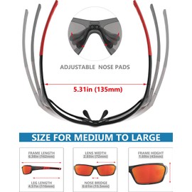 QOOL TIMES Polarized Men Women Sports Sunglasses REVO 100% UV Protection for Fishing Running Driving Golfing Cycling, Full Package Case Pouch Face Scarf and Strap