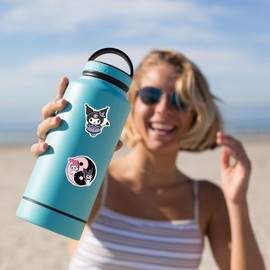 100pcs Kuromi Sticker for Kids, Cute Anime Cartoon Kuromi Waterproof Vinyl Decal for Teen Boy Girl Water Bottle Laptop Phone Skateboard Guitar Notebook Computer Luggage (Kuromi)