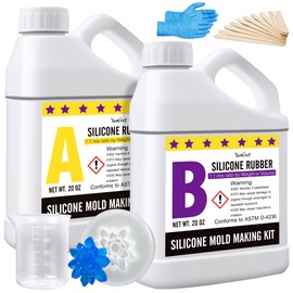 Silicone Mold Making Kit - 40oz Elastic Liquid Silicone Rubber for Making Silicone Mold, Casting - Fast Cured Translucent 18A Molding Silicone for DIY Resin Molds, Candle Molds, Soap Mold, Crafts