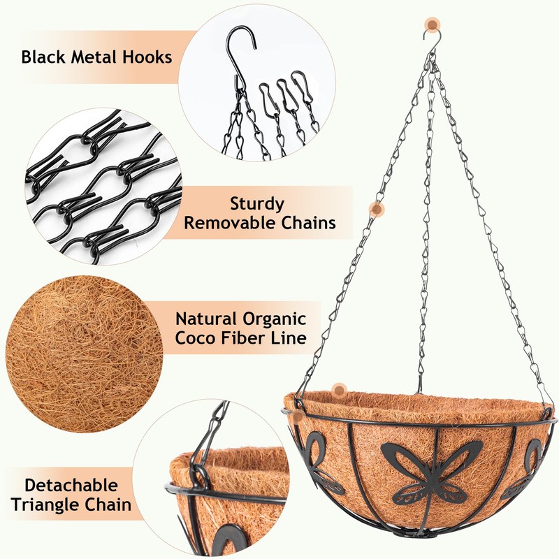 ARVINKEY Hanging Planters Indoor Outdoor Metal or Ceramic Various Sizes