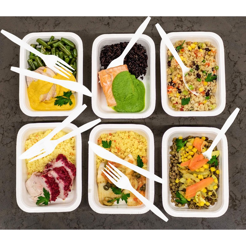 PLASTICPRO Cutlery 400 Mediumweight White Disposable Plastic Forks