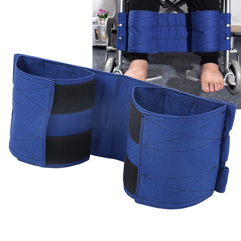 Wheelchair Footrest Non‑Slip Adjustable Leg Restraint Strap Seat Belt (Blue