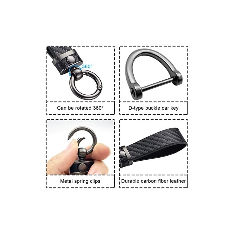 OSIFIT - Llavero de coche estilo fibra de carbono, universal,