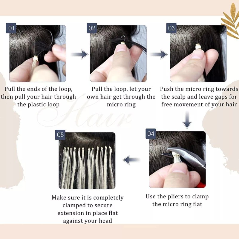 Ugeat Extensiones Cabello Real 16in 50pz 50gr Marrón Oscuro
