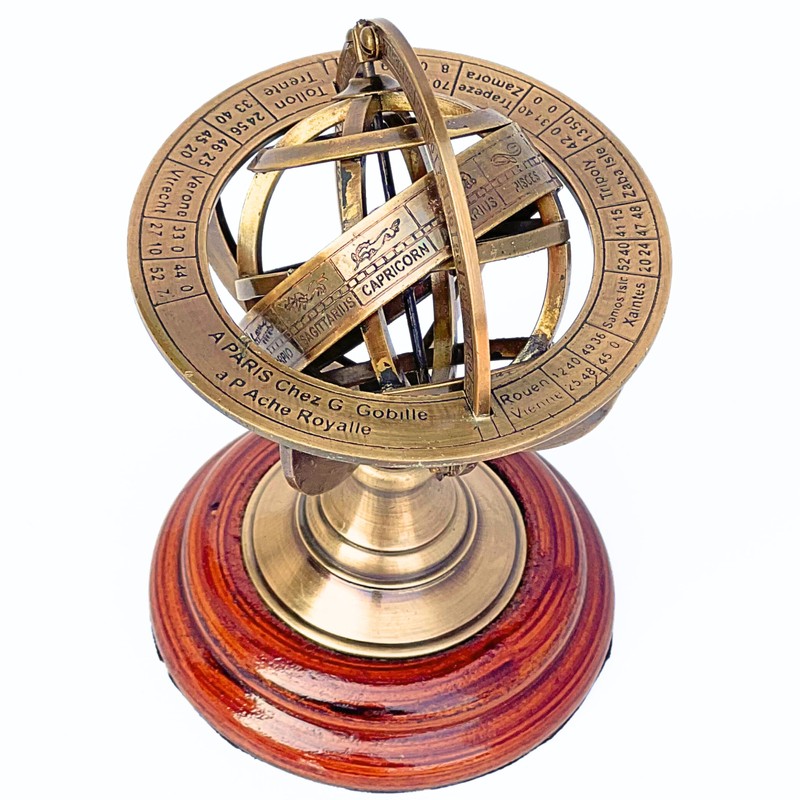 collectiblesBuy Handmade Brass Armillary Sphere Globe Clock Spherical Astrolabe Vintage