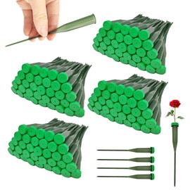 90 Pcs 6 Inch Floral Water Tubes Green Floral Tubes Plastic Flower Supplies for Fresh Flowers with Rubber Cap for Flower Stem Arrangements Florist Supplies