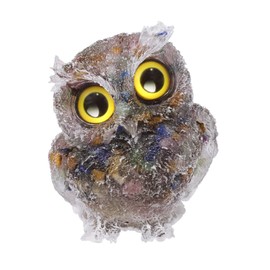 Nupuyai Owl Figure Decoration, 6 cm Small Crystal Owl Stone Statue, Healing Stone Owls Gifts for Women, Resin Birds Animal Figure Witch Home Garden Decoration, Multicoloured