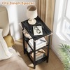 Asgolion Small Black Side Table, Tall End Table with Adjustable