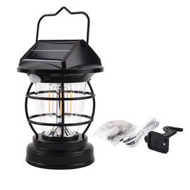 LED Solar Vintage Camping Lantern 4000 mAh Rechargeable Wall Light Fixtures Porch Sconces Motion Light Sensor 4 Modes Outdoor Waterproof Portable Outside Yard Wall Deck Garden Lights for Power Outage