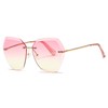 kimorn Sunglasses For Women Oversized Rimless Diamond Cutting Lens Classic
